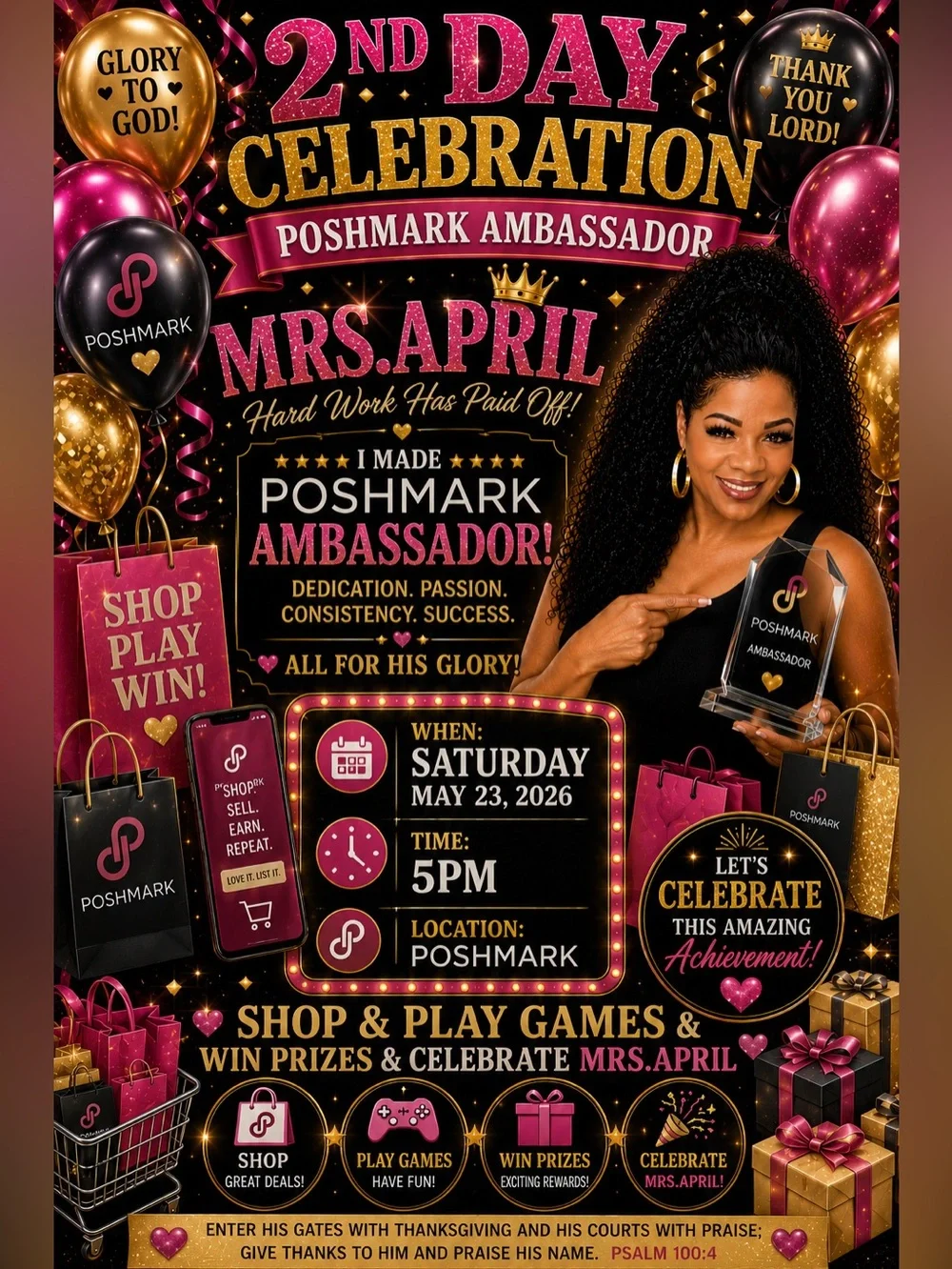 Celebration Balloon and Party Banner Set - Pink, Gold, Black